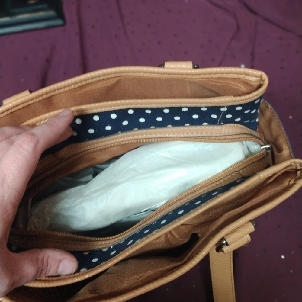 Boscov Navy Polka Dot Purse